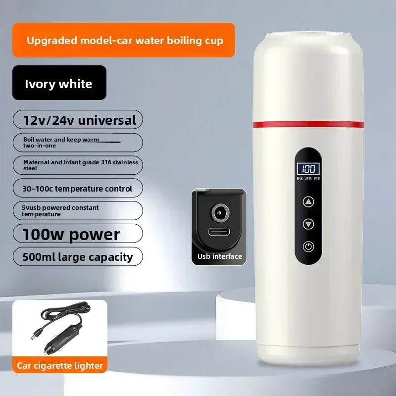 Durable Car Boiling Cup  12v24v Universal Usb Thermal Insulation Integrated Size Truck Heating Boiling Cup