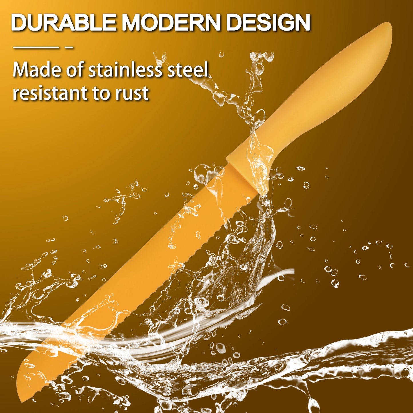7Pcs Professional Colorful Kitchen Knife Set, Vibrant Food-Safe Coating High Carbon Stainless Steel Knives, Ergonomic Non-Slip H