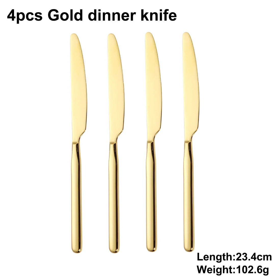4/6/12/16/18/20/24Pcs Gold Cutlery Set Stainless Steel 304 Tableware Elegant Western Knife Fork Spoon Mirror Dinner Set