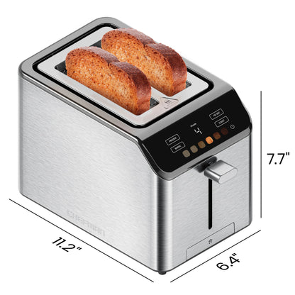 Smart Touch 2 Slice Digital Toaster with 6 Touchscreen Shade Settings – Stainless Steel