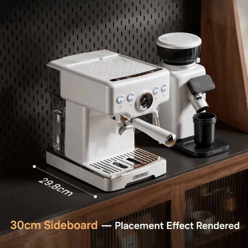Petrus PE3833Pro Semi-Automatic Espresso Machine 15Bar 58mm Saturated Group Head PID Touch Screen Coffee Maker Compact