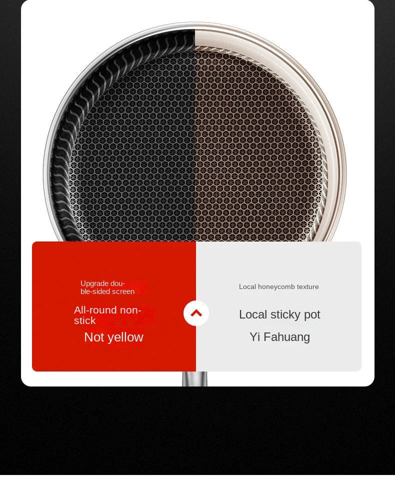 German 316L Stainless Steel Pan Honeycomb flat bottom Non-stick Skillet Frying Uncoated Induction Cooker Gas General Purpose