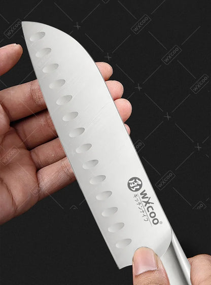 WXCOO Professional Scissor Set Stainless Steel Kitchen Knives BBQ Meat Cutting Japanese Santoku Knife Kitchen Supplies