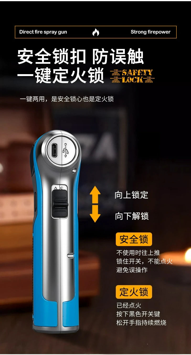 Outdoor Camping BBQ Electronic Lighter Point Moxibustion Special High Temperature Strong Continuation Kitchen Jet Gun