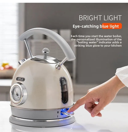 220V European Style Electric Kettle Vintage Red High Capacity ABCDFEG