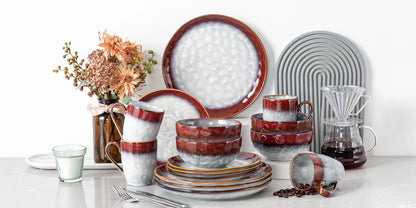 VANCASSO 16/32/48-Piece Starry Dinner Set,Kiln Change Glaze Tableware Dinner Service with Dinner Plate,Dessert Plate,Bowl,Mug