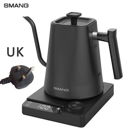 SMANG 1200W Gooseneck Electric Kettle 1L Temperature Control Coffee Kettle Pour Over Coffee Kettle Rapid Heating Kettle