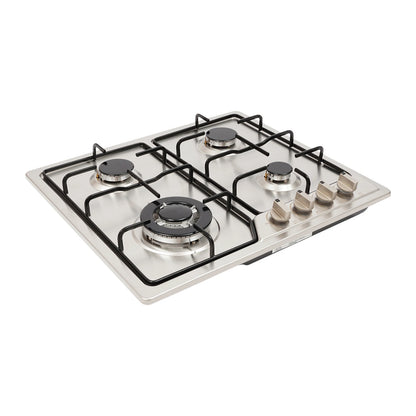 4 Burners Stainless Steel Gas Stove,  22″x20″ Built-In Natural Gas Cooktop  Gas Stove Top with Sealed Burner, Pulsed Ignition, Thermocouple Protection