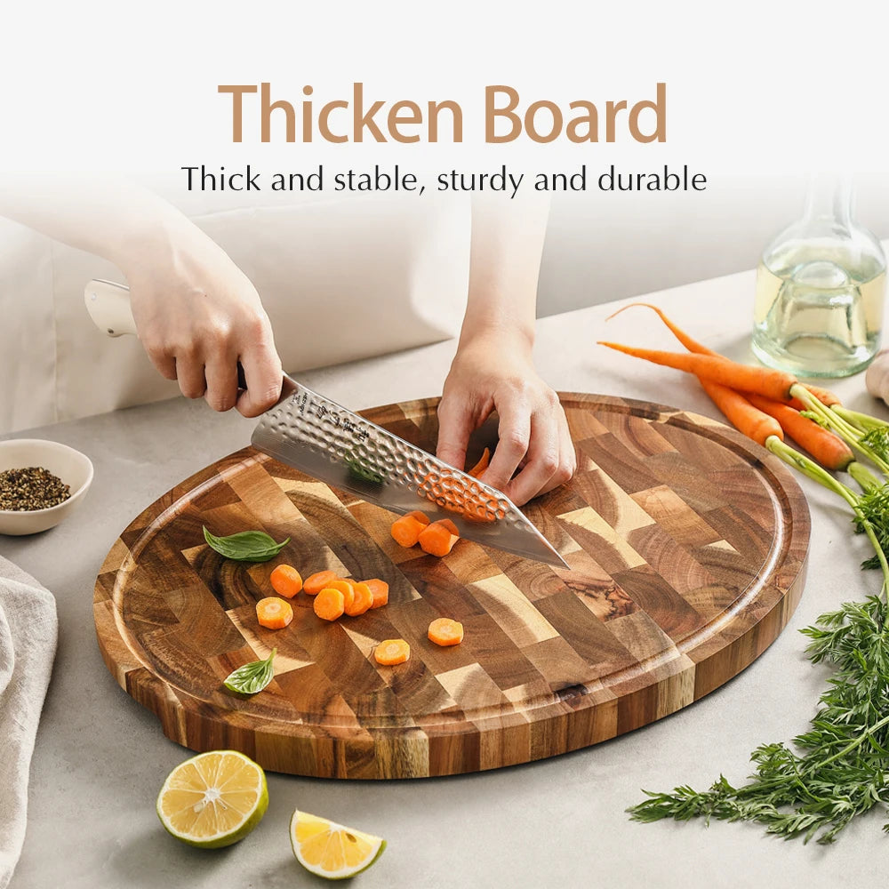 XINZUO Acacia Wood Cutting Board Cut Bread Fruit Meat Quality Kitchen Wooden Chopping Blocks Non-slip Kitchen Tools