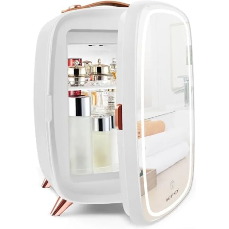 Mini Skincare Fridge 6L Ultra-Quiet Beauty Fridge for Cosmetics and Drinks 6°C Cooling + 20dB Silent Adjustable Shelves and Por