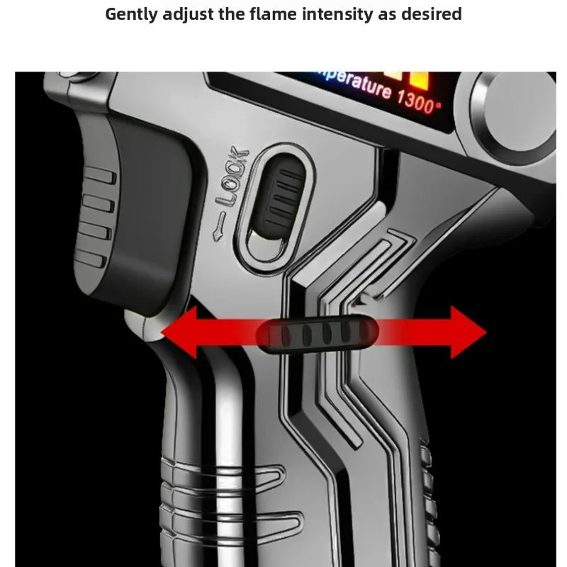 1300° High Temperature Windproof Flame Welding Gun Butane Gas Lighter Safety Lock Fire Switch Kitchen Cigar USB Electric Lighter