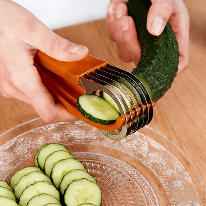 Banana Slicer (ABS + Stainless Steel) – Fruit and Vegetable Slicer/Cutter; Suitable for Bananas, Strawberries, and Grapes (1-Pack)