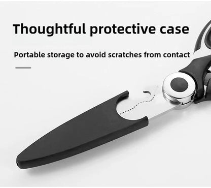 Multipurpose Stainless Steel Kitchen Scissors Heavy Duty Dishwasher Safe for Cutting Meat Poultry Fish and Opening Bottles