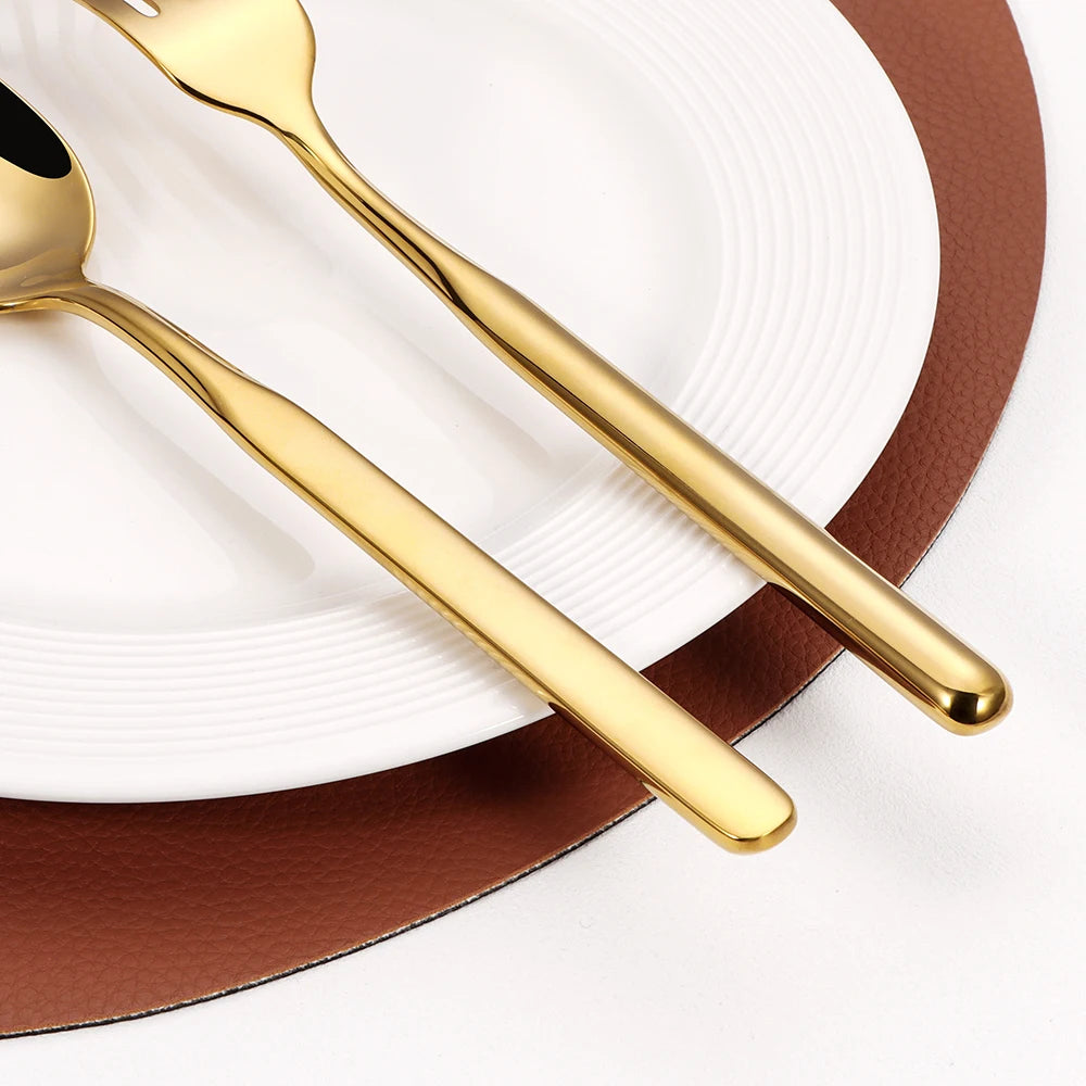 4/6/12/16/18/20/24Pcs Gold Cutlery Set Stainless Steel 304 Tableware Elegant Western Knife Fork Spoon Mirror Dinner Set