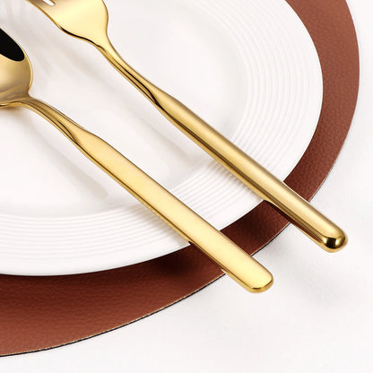 4/6/12/16/18/20/24Pcs Gold Cutlery Set Stainless Steel 304 Tableware Elegant Western Knife Fork Spoon Mirror Dinner Set