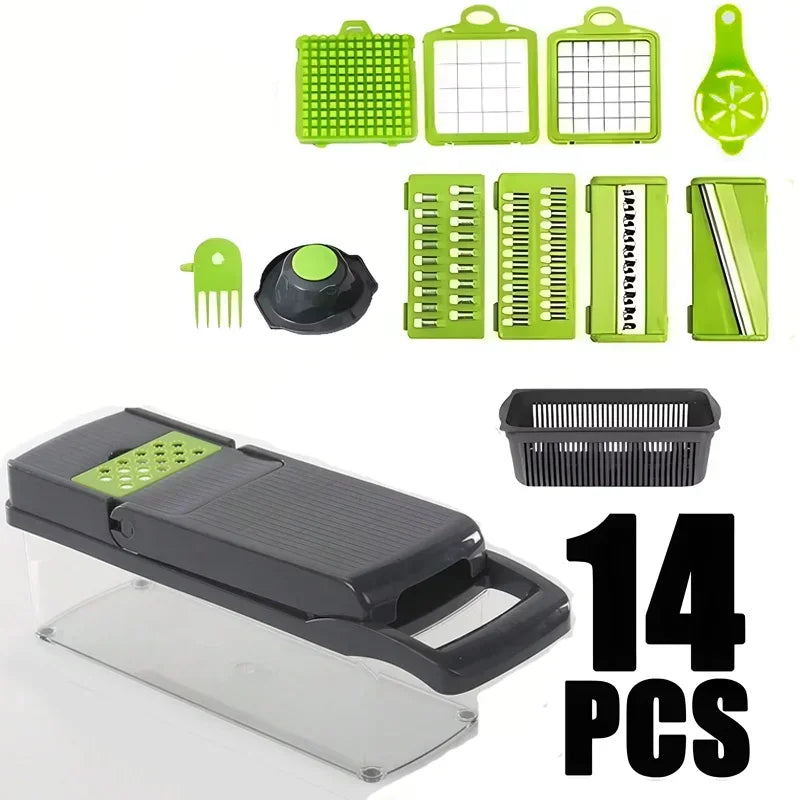 Multifunctional 5 In 1 Handheld Food Chopper Vegetable Slicer Dicer Grater Portable Kitchen Veggie Cutting Prep Tool