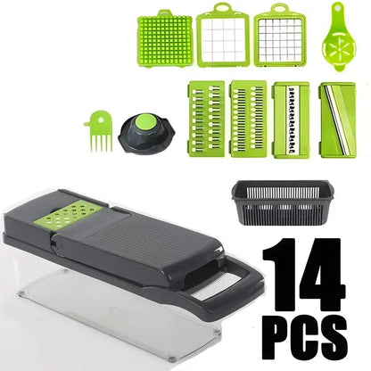 Multifunctional 5 In 1 Handheld Food Chopper Vegetable Slicer Dicer Grater Portable Kitchen Veggie Cutting Prep Tool