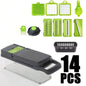 Multifunctional 5 In 1 Handheld Food Chopper Vegetable Slicer Dicer Grater Portable Kitchen Veggie Cutting Prep Tool