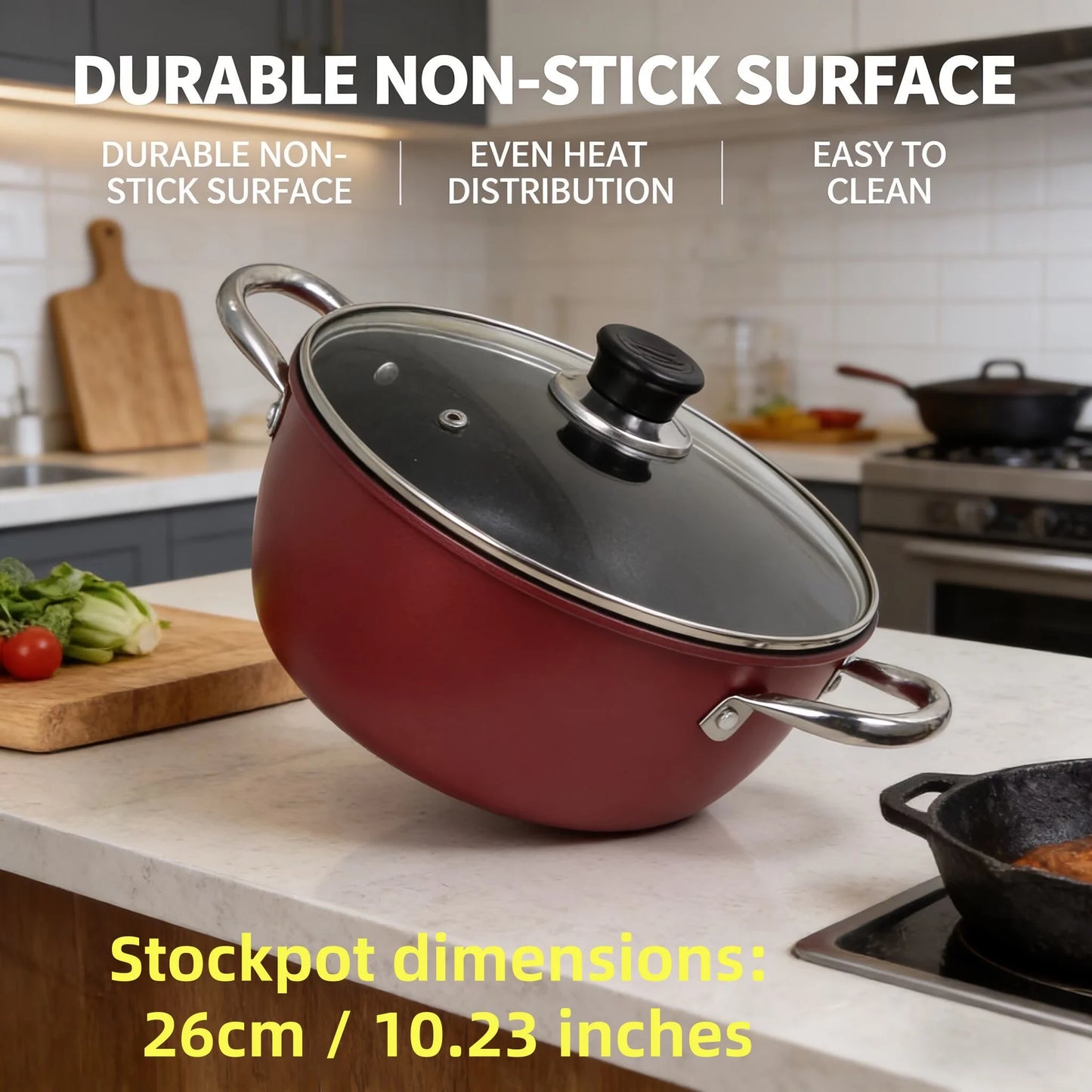 Soup pot non-stick household thickened double ear steamer stew pot dormitory cooking instant noodles cooking soup gas stove indu