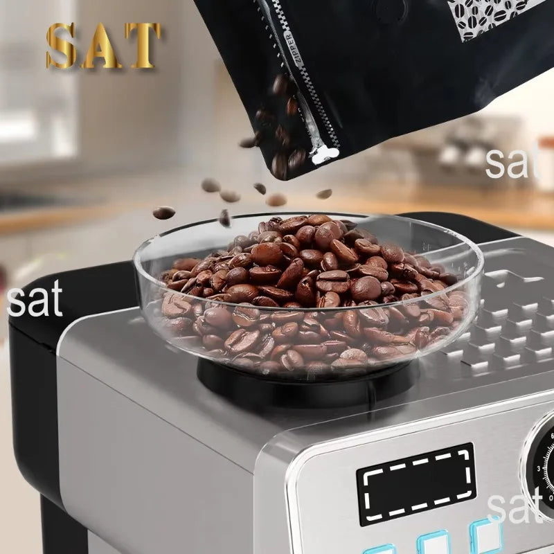 oo-New arrival Metal Professional Espresso Machine 20 Bar Commercial Espresso Machine With Grinder for Household Hotel
