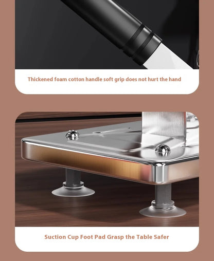 GIANXI Mutton Roll Slicer Machine Stainless Steel Meat Slicer Beef Thin Slice Frozen Meat Household Barbecue Hot Pot Cooking