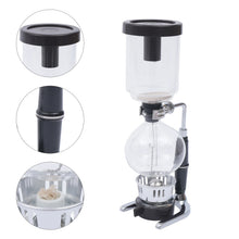 500ml Tabletop Siphon Pot Syphon Coffee Maker 5.12x3.74x14.76in Siphon Vacuum Coffee Maker Borosilicate Glass Stainless Steel for Home, Coffee Shop, Office
