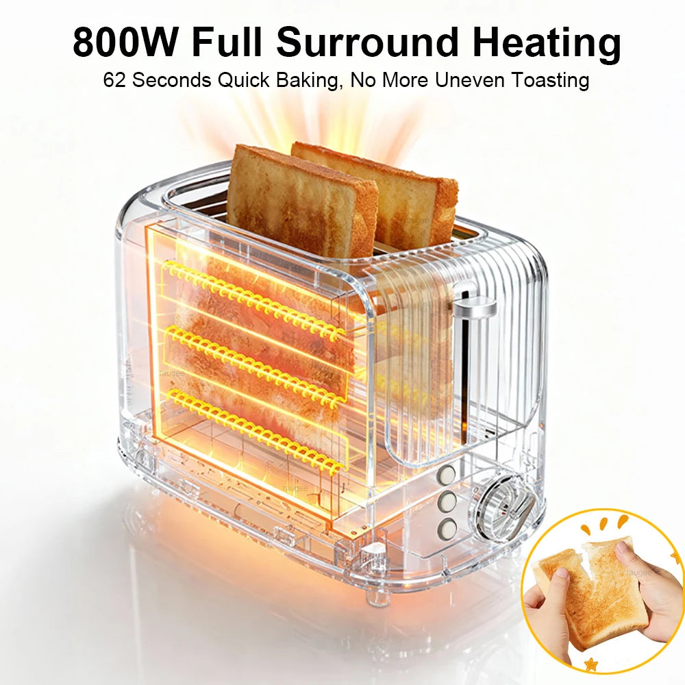 Double Slot Toaster 7 Browning Levels Extra Wide Slot Toaster with Reheat, Defrost and Cancel Includes a Detachable Crumb Tray