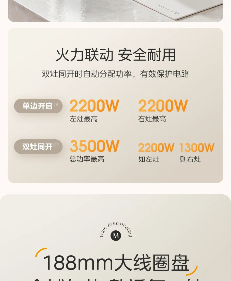 Household Dual - Burner Induction Cooktop, 3500W High Power Built in, Timing & Waterproof Multi - Functional Electric Stove