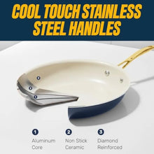 Ceramic Cookware Nonstick, Ceramic Pots and Pans Set Non Stick with Steamer for Cooking, Non Toxic PFOA PFOS Free, Premium Stay