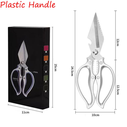 2025 New Kitchen Strong Scissors Sharp Stainless Steel Scissors BBQ Scissors Household Chicken Bone Scissors, Steak Scissors