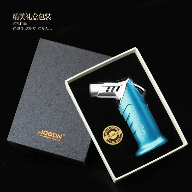 JOBON-Portable Cigar Lighter, Blue Flame, Direct Injection, High-end Cocktail Smoke Lighter, Home Outdoor Airbrush Men's Gadget