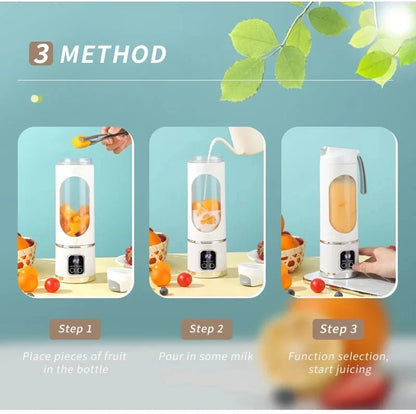 2026 New Household Charging MINI Crushed Ice Electric Juicer Powerful Motor 450ML Large Capacity Digital Display Juice Cup