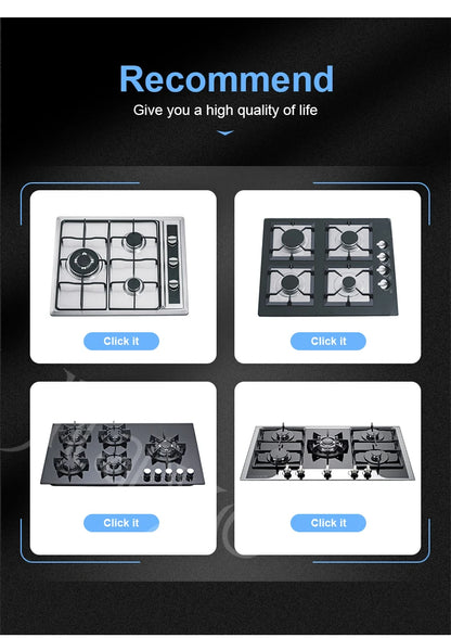 Tempered Glass Panel Built-in 4 Gas and 1 Electric  Ceramic Stoves Hot Plate Gas Cooktop