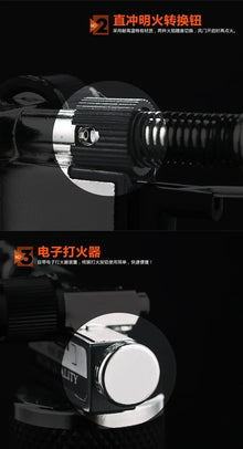 HONEST Double Flame Welding Gun Gas Torch Lighter Safety Lock Switch Jet Fire Open Fire Switching BBQ Kitchen Cigar Lighters