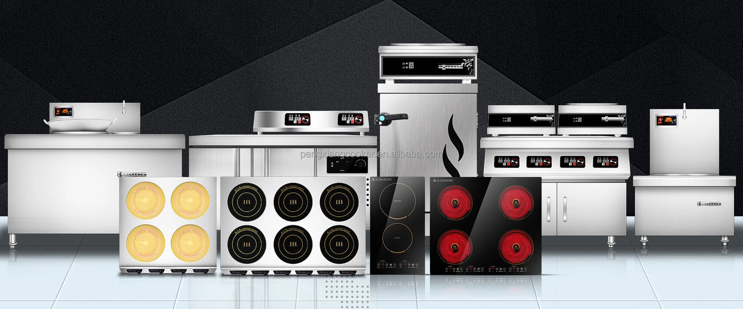Warranty CE 3500W Industrial Hotel Restaurant Stainless Steel Electric 4 Burner Commercial Induction Cooker Manufacturer