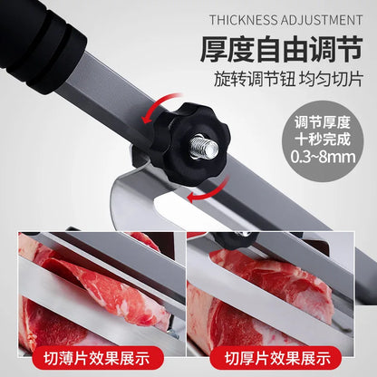 Stainless Steel Meat Slicer – Multi-Function Home Cutter for Beef Mutton Rolls, Frozen Meat Shredding Machine