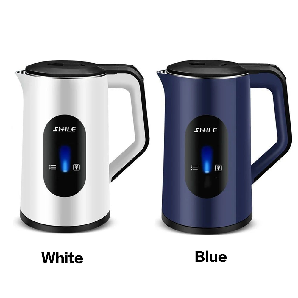 2.2L Stainless Steel Electric Large Tea Kettle 1500W Fast Boil Hot Water Boiler Thermal Water Kettle for Making Tea and Coffee