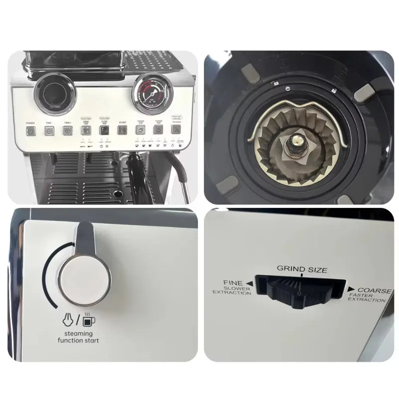 oo-Espresso Coffee Maker 20Bar Double Boilers Dual Pumps Italian Coffee Machine Automatic Coffee Machine With Grinder