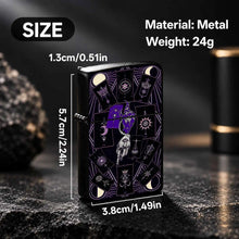 Mystical Tarot Astrology Themed Pocket Lighter, Occult Celestial Esoteric Aesthetic Portable Igniter, Stylish Dark Art Creative Accessory For Daily Use, Rituals, Gifting And Any Scenes, Unique Divination Pattern Exquisi A Hum