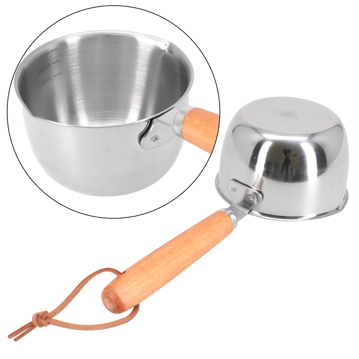 1pc 150/300/500ML Stainless Steel Mini Frying Pan Hot Oil Pan Hot Sauce Small Pot Cooking Butter Melting Pot Kitchen Supplies