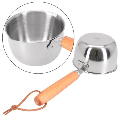 1pc 150/300/500ML Stainless Steel Mini Frying Pan Hot Oil Pan Hot Sauce Small Pot Cooking Butter Melting Pot Kitchen Supplies