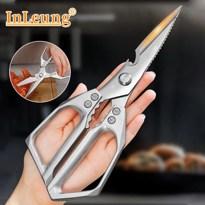 Kitchen Scissors Multi-functional Stainless Steel Aluminum Handle Household Scissors for Cutting Chicken and Fish Special Shears