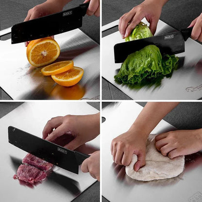 Titanium Cutting Stainless Boards for Kitchen Board 316 Steel Thickened Double Sided Food Grade Portable Fruit Meat Chopping