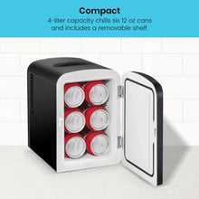 - Iceman Mini Portable Black Personal Fridge Cools Or Heats and Provides Compact Storage For Skincare, Snacks, Or 6 12oz Cans W