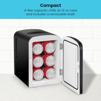 - Iceman Mini Portable Black Personal Fridge Cools Or Heats and Provides Compact Storage For Skincare, Snacks, Or 6 12oz Cans W