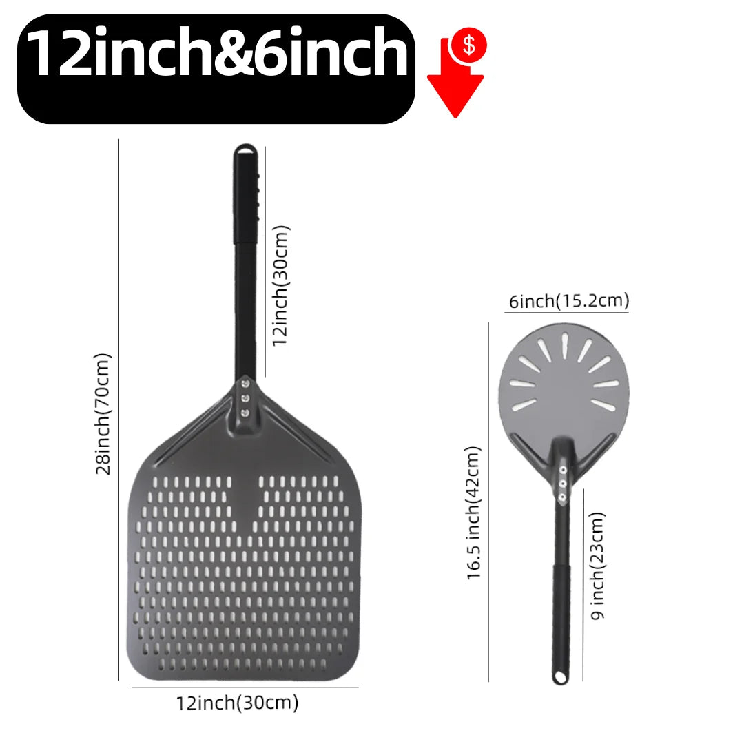 6&12 13 14  Inch Aluminum Pizza Peel Bread Paddle Pizza Oven Turning Peel Hard  Anodized Pizza  Baking Kitchen Tool Spatula