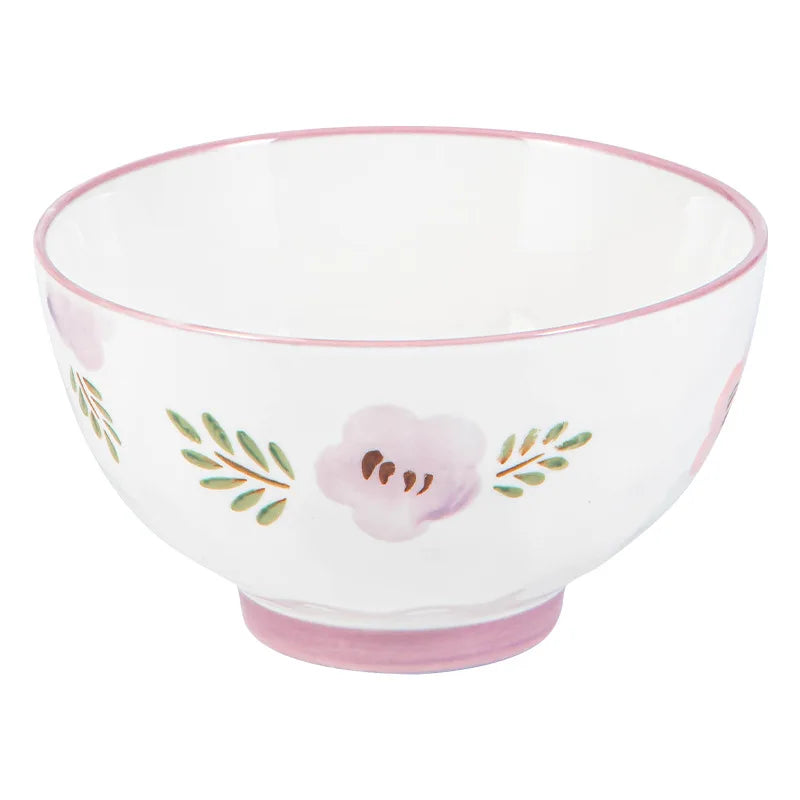 Flower, Underglaze Color, Ceramic Tableware, Bowl and Plate Combination
