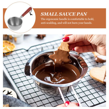 Small Stainless Steel Milk Pot Butter Melting Pan Non Stick Sauce Pan with Scale for Cooking Saucepan Mini Cookware Kitchen