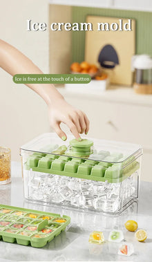 28/56 Grids Ice Cube Mold Press Ice Tray Bucket Multifunctional Ice Maker with One-touch To Release Portable Ice Box Ice Cube Tr