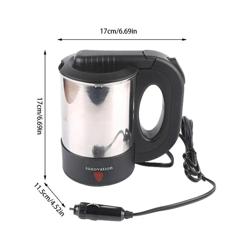Car Water Boiler 500ml 12V/24V Electric Kettle For Truck Truck Stainless Steel Car Coffee Mug Heated Water Cup Pot Bottle